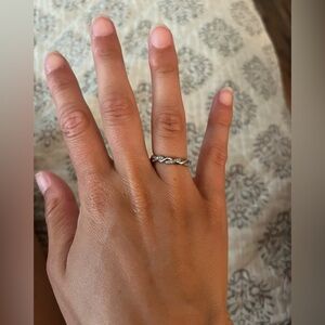 Diamond twist wedding band- ring size 6
